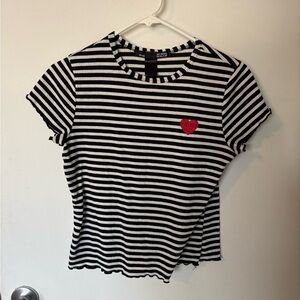 Rebel Sugar Black and White Striped Knit